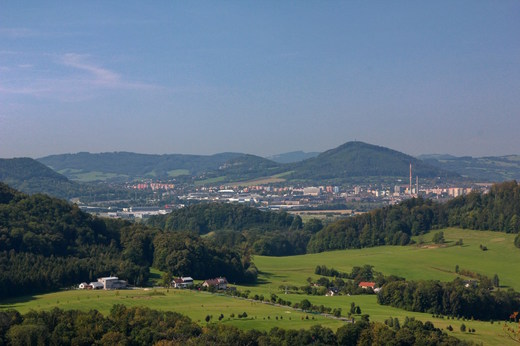 Kopřivnice z hradu Hukvaldy